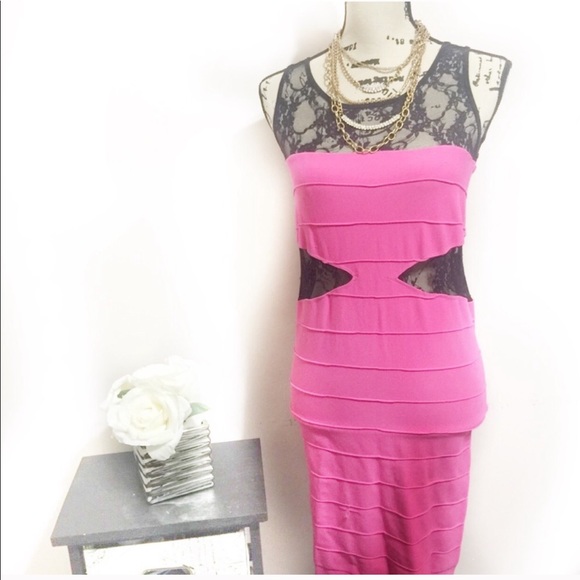 Bebe Hot Pink Bodycon - Picture 2 of 3